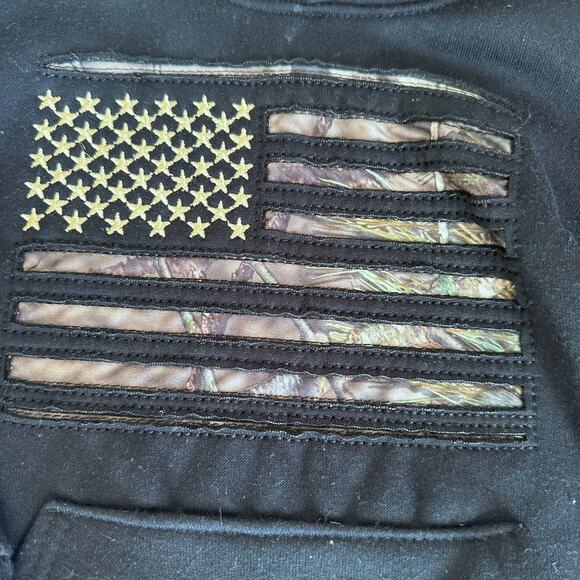 MOSSY OAK Camo Stars & Stripes Performance Hoodie Size 5/6 - Picture 2 of 4